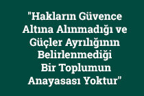 “Hakların Güvence Altına Alınmadığı ve Güçler Ayrılığının Belirlenmediği Bir Toplumun Anayasası Yoktur”