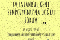 IV. İstanbul Kent Sempozyumu’na Doğru Forum’a Davet