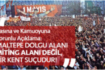 Basına ve Kamuoyuna Zorunlu Açıklama: Maltepe Dolgu Alanı Miting Alanı Değil, Bir Kent Suçudur