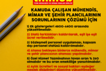 Kamuda Çalışan Mimar, Mühendis ve Şehir Plancılarının Özlük Hakları İyileştirilmelidir!