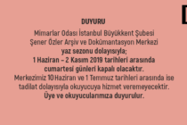 Şener Özler Arşiv ve Dokümantasyon Merkezi’nden Yaz Sezonu Çalışma Günlerine İlişkin Duyuru