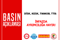 DİSK, KESK, TMMOB, TTB’den Ortak Açıklama: İnfazda Ayrımcılığa Hayır