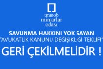 Savunma Hakkını Yok Sayan “Avukatlık Kanunu Değişikliği Teklifi” Geri Çekilmelidir!