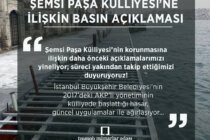 Şemsi Paşa Külliyesi’ne İlişkin Basın Açıklaması