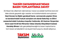 Taksim Dayanışması’ndan basın toplantısına davet