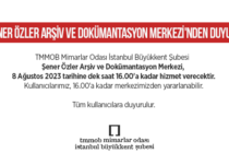 Şener Özler Arşiv ve Dokümantasyon Merkezi’nden Duyuru