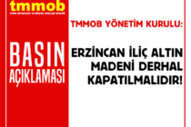 Erzincan İliç Altın Madeni Derhal Kapatılmalıdır!