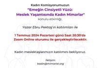 “Emeğin Cinsiyetli Yüzü: Meslek Yaşantısında Kadın Mimarlar” Etkinliğine Çağrı