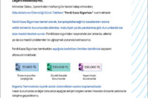 ODA AİDAT BEDELLERİNİ ÖDEYEN ÜYELERİN FERDİ KAZA SİGORTASI TEMİNATLARI HAKKINDA
