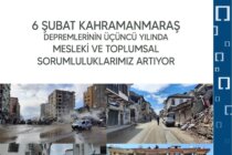 6 ŞUBAT KAHRAMANMARAŞ DEPREMLERİNİN ÜÇÜNCÜ YILINDA MESLEKİ VE TOPLUMSAL SORUMLULUKLARIMIZ ARTIYOR