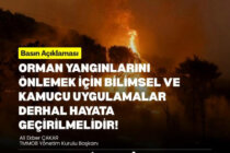 ORMAN YANGINLARINI ÖNLEMEK İÇİN BİLİMSEL VE KAMUCU UYGULAMALAR DERHAL HAYATA GEÇİRİLMELİDİR!
