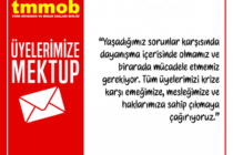 Krize Karşı Yürütülen Kampanyaya İlişkin TMMOB Üyelerine Mektup